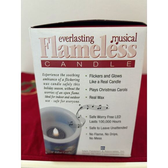 Everlasting Musical Flameless Candle Santa Reindeer‎ 4" NIB - Picture 4 of 6